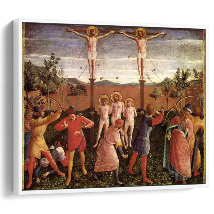 Saint Cosmas and Saint Damian Crucifixed and Stoned (1440) by Fra Angelico