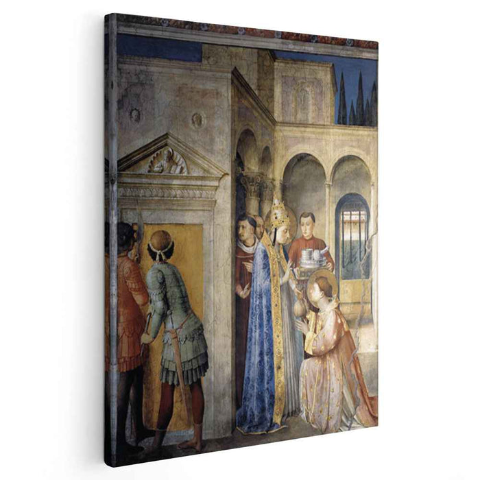 Saint Lawrence Receiving the Treasures of the Church from Pope Sixtus II (1449) by Fra Angelico