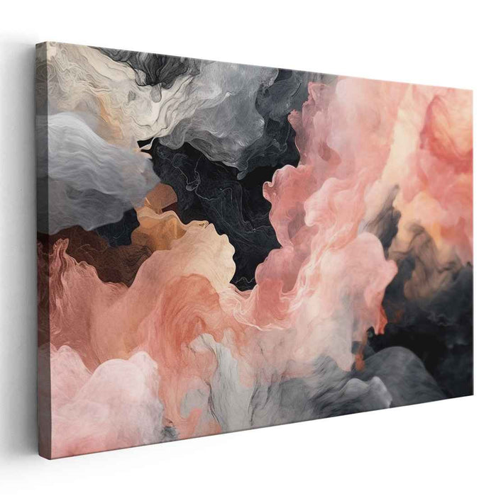 Salmon and Onyx Abstract Swirls #004