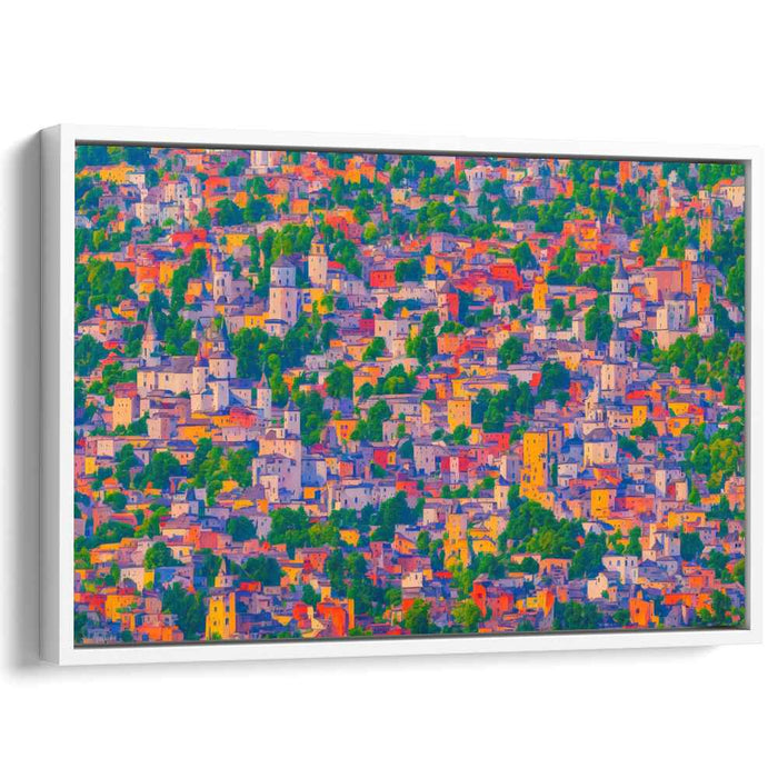 Cityscape Symphony Burst: A Vibrant Urban Tapestry Canvas Art
