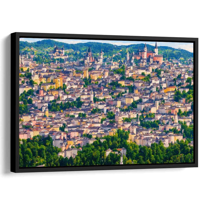 Paved Illusions: Lush European Cityscape in Modern Impressionist Style