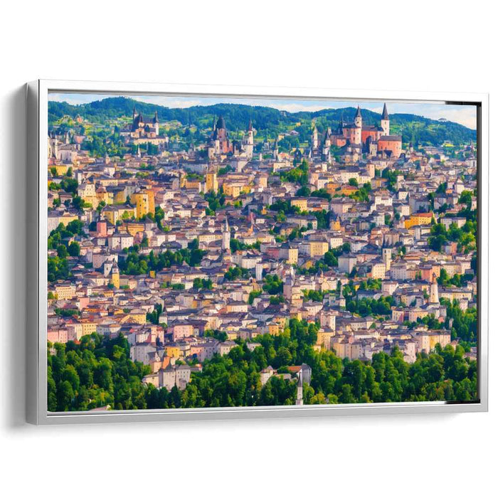 Paved Illusions: Lush European Cityscape in Modern Impressionist Style