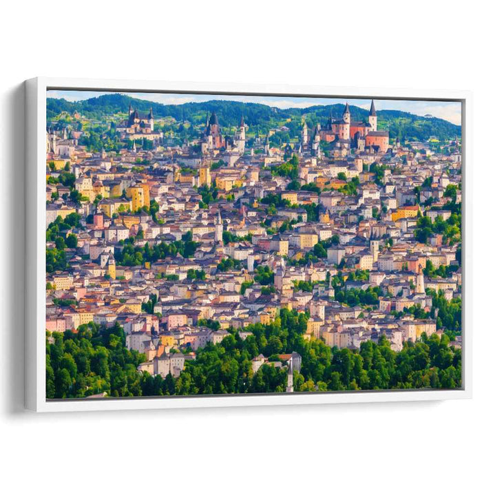 Paved Illusions: Lush European Cityscape in Modern Impressionist Style