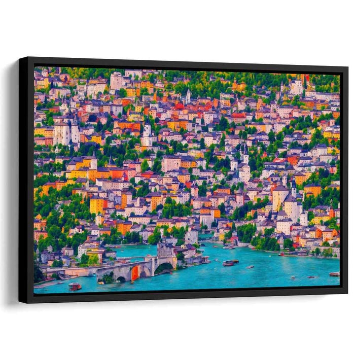 Vibrant European Cityscape: A Symphony of Colors and Architecture