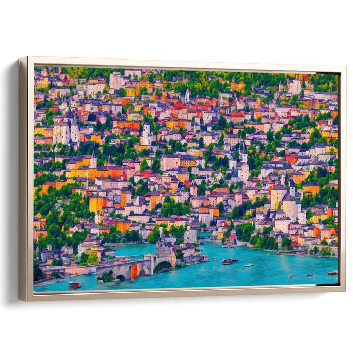 Vibrant European Cityscape: A Symphony of Colors and Architecture