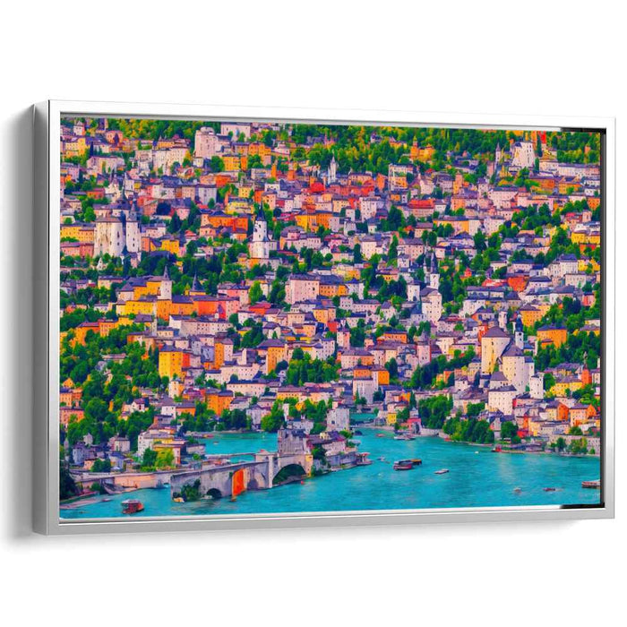 Vibrant European Cityscape: A Symphony of Colors and Architecture