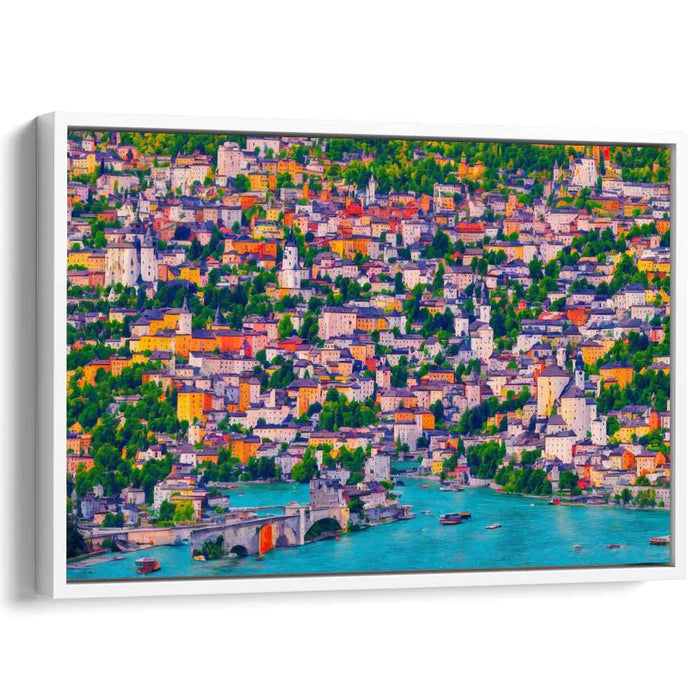 Vibrant European Cityscape: A Symphony of Colors and Architecture