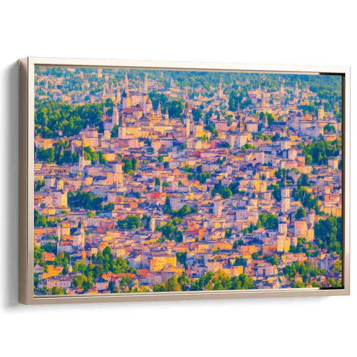 Urban Impression Sketch: Impressionist Cityscape Canvas Art Print