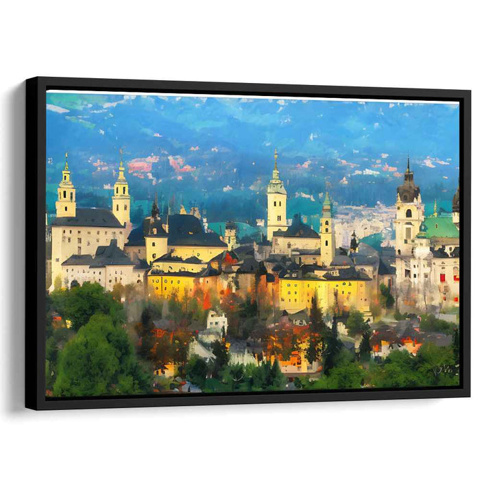 Serene Mornings: Impressionist Cityscape with Historic European Charm