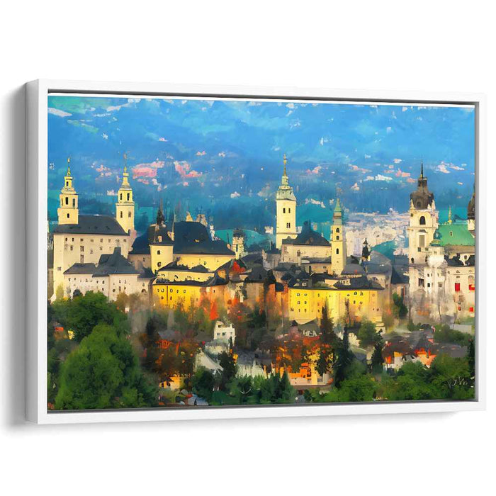 Serene Mornings: Impressionist Cityscape with Historic European Charm