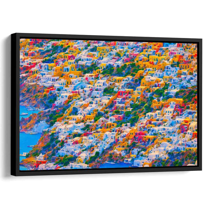 Olive Grove Serenade: Mediterranean Hillside Town Canvas Art