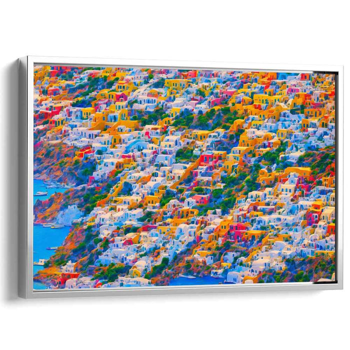 Olive Grove Serenade: Mediterranean Hillside Town Canvas Art