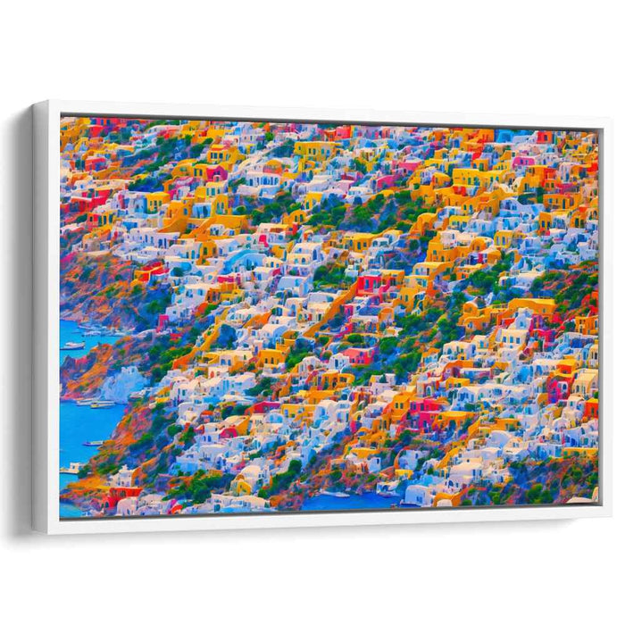 Olive Grove Serenade: Mediterranean Hillside Town Canvas Art