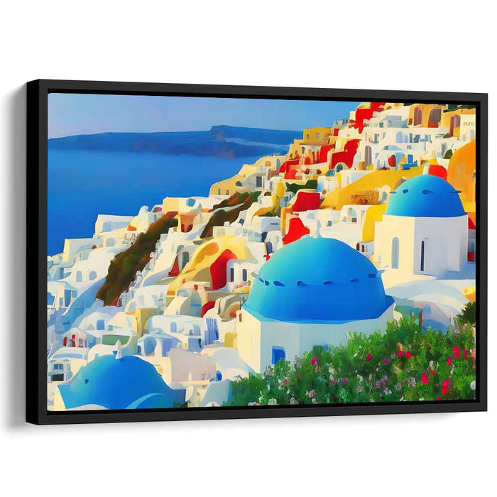 Mediterranean Mosaic Retreat: A Colorful Mediterranean Escape Canvas Art Print