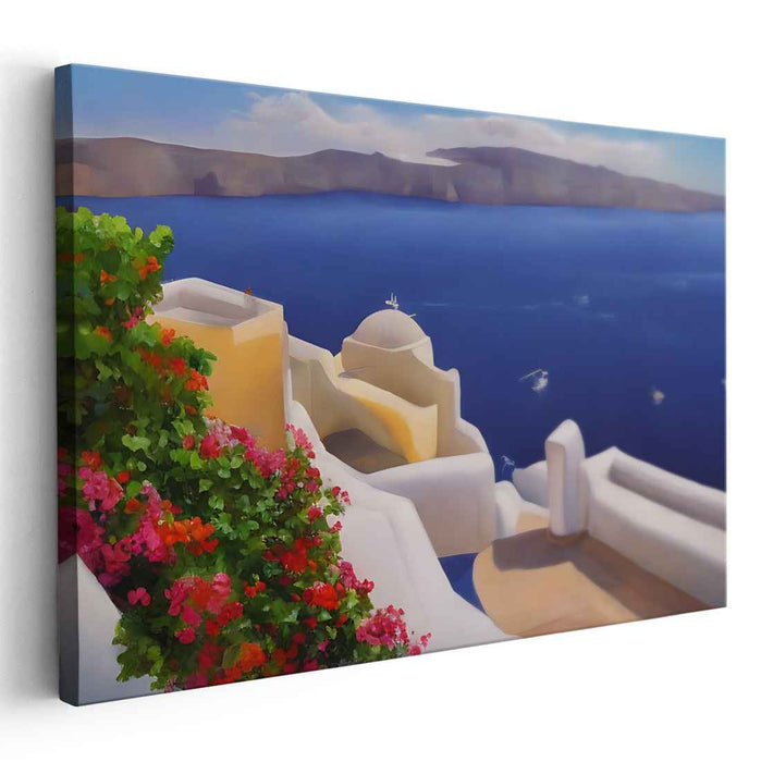 Tuscan Sunlight Glow: A Mediterranean Paradise Canvas Art