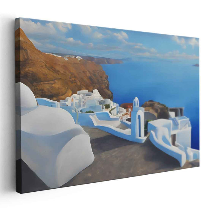 Endless Blue Odyssey: Aegean Bliss Canvas Art Print