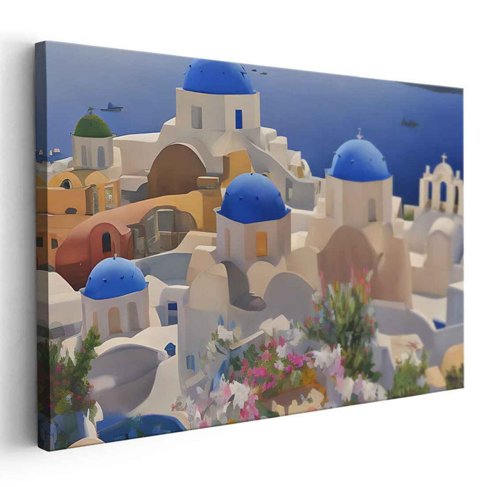 Ancient Odysseys: Panoramic Grecian Charm Canvas Art