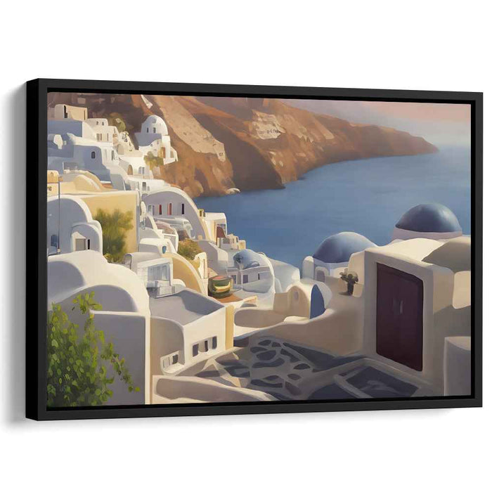 Olympian Serenity: A Glimpse of Greek Paradise Canvas Art Print
