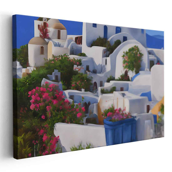 Sea Breeze Reverie: A Mediterranean Dreamscape Canvas Art Print