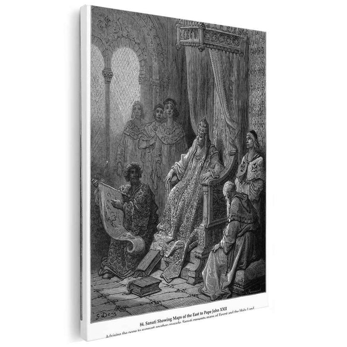Sanuti Showing Maps of the East to Pope John XXII by Gustave Dore