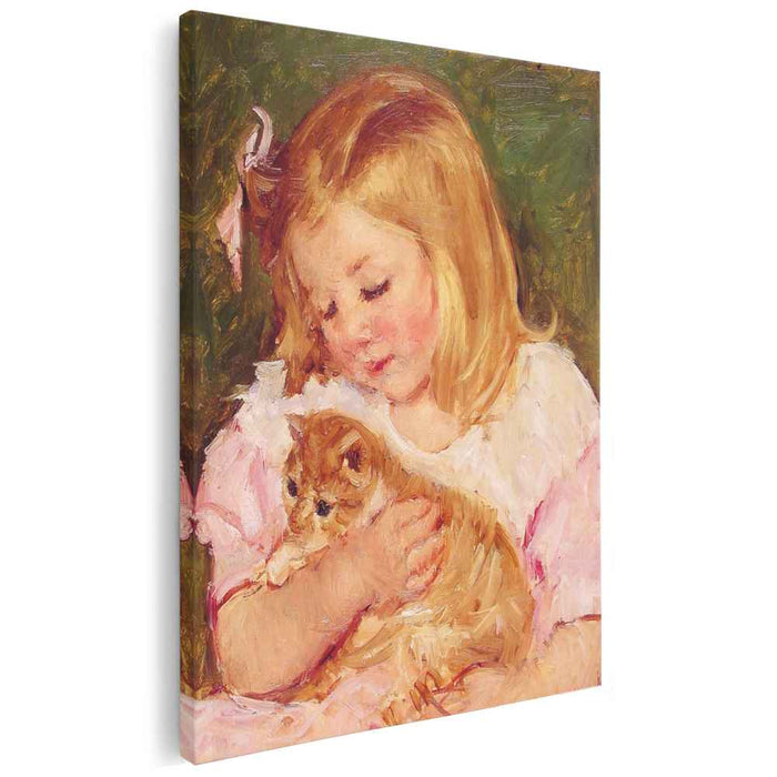 Sara Holding A Cat (1908) by Mary Cassatt