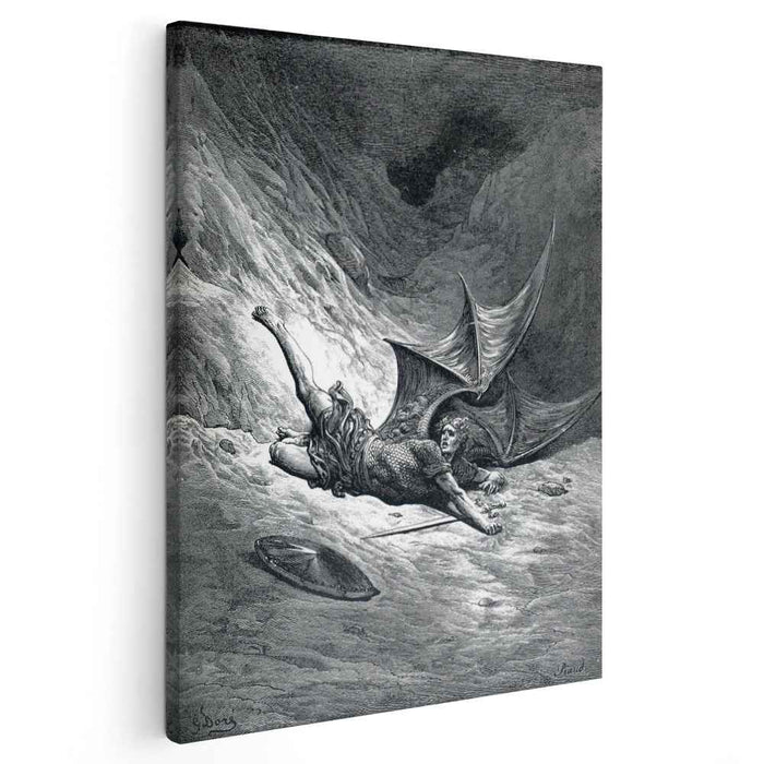 Satan Shown as the Fallen Angel after Having Been Smitten by Gustave Dore