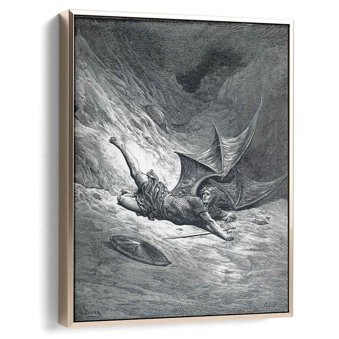 Satan Shown as the Fallen Angel after Having Been Smitten by Gustave Dore