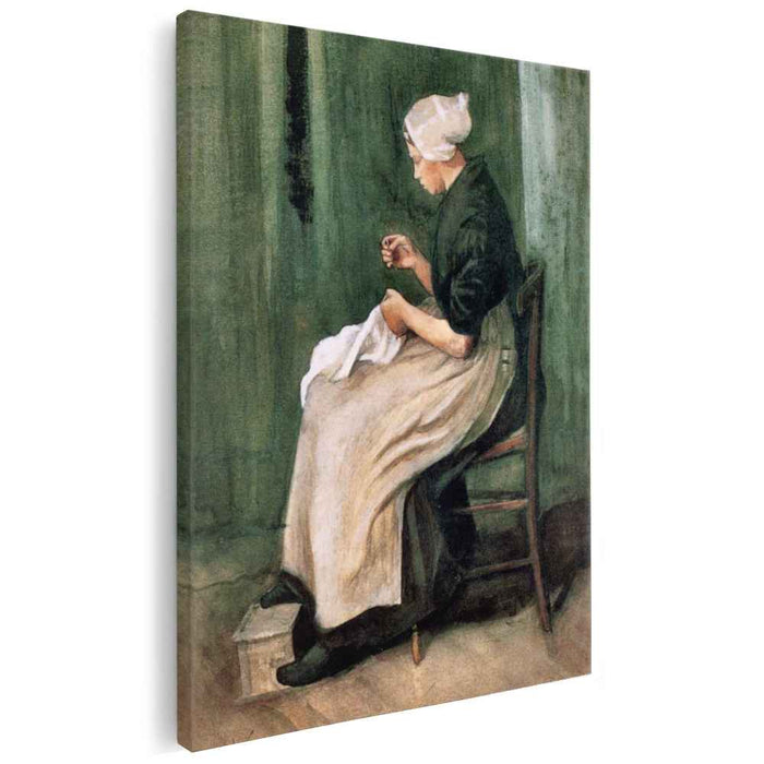 Scheveningen Woman Sewing (1882) by Vincent van Gogh