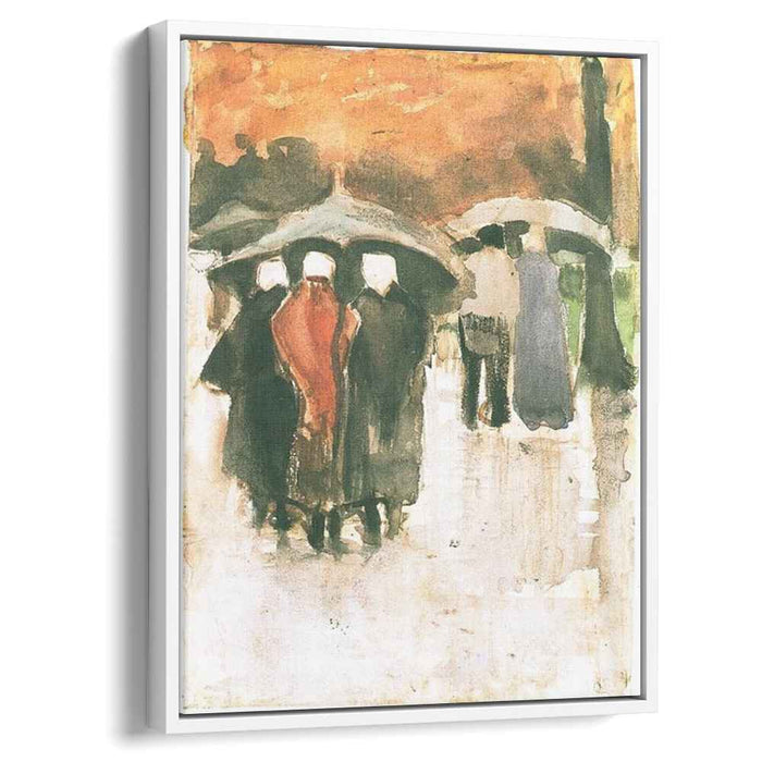 Scheveningen Women and Other People Under Umbrellas (1882) by Vincent van Gogh