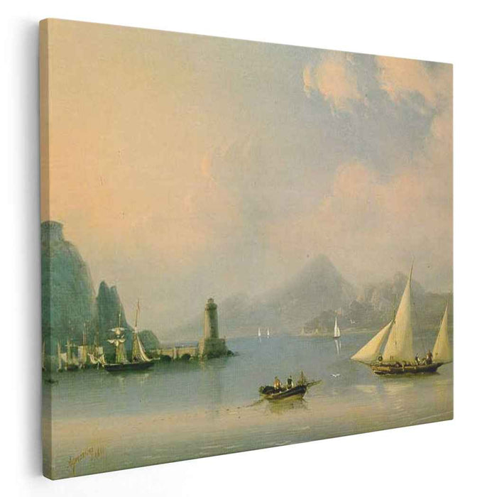 Sea channel with lighthouse (1873) by Ivan Aivazovsky