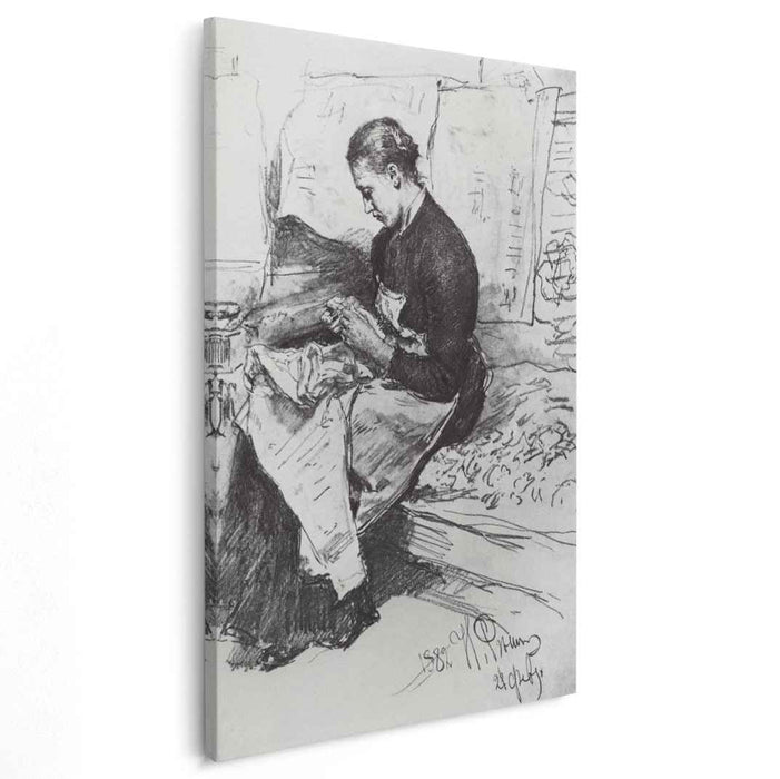Seamstress (1882) by Ilya Repin