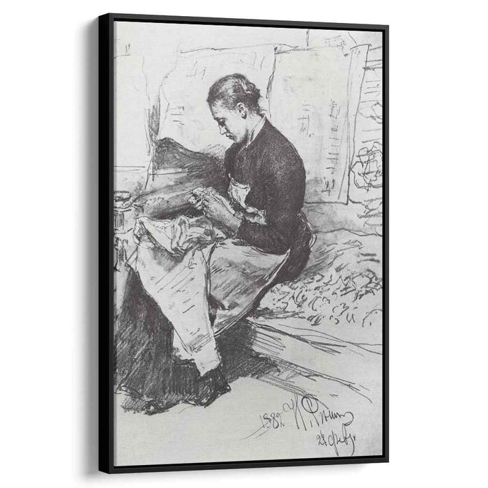 Seamstress (1882) by Ilya Repin