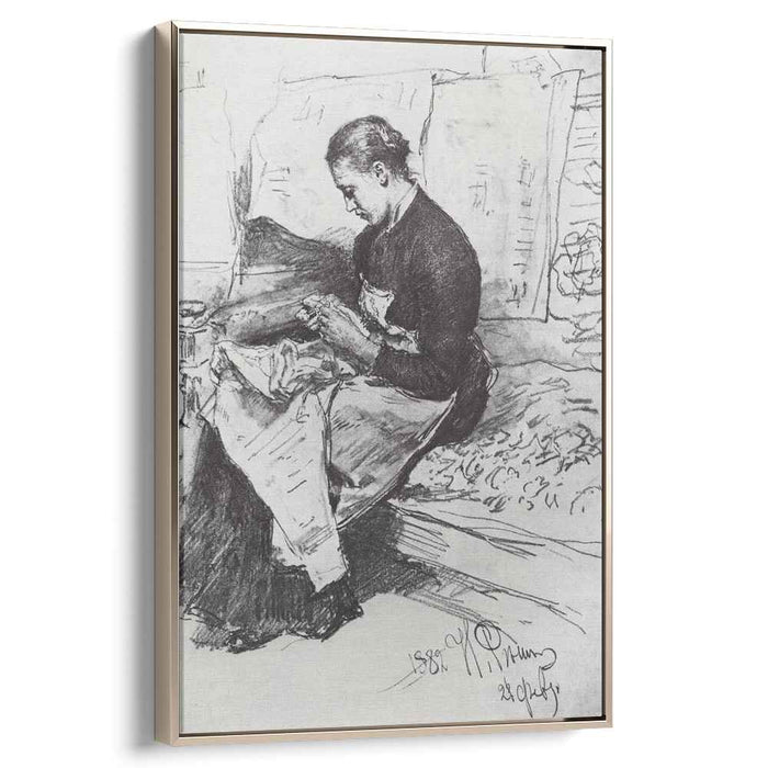 Seamstress (1882) by Ilya Repin