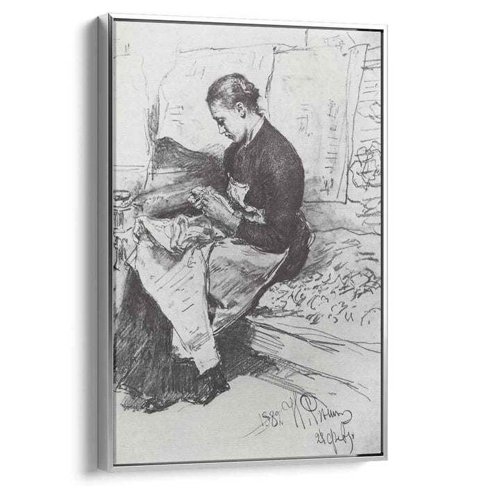 Seamstress (1882) by Ilya Repin