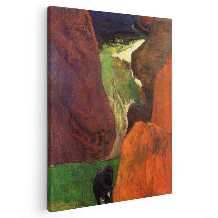 Seascape with cow on the edge of a cliff (1888) by Paul Gauguin