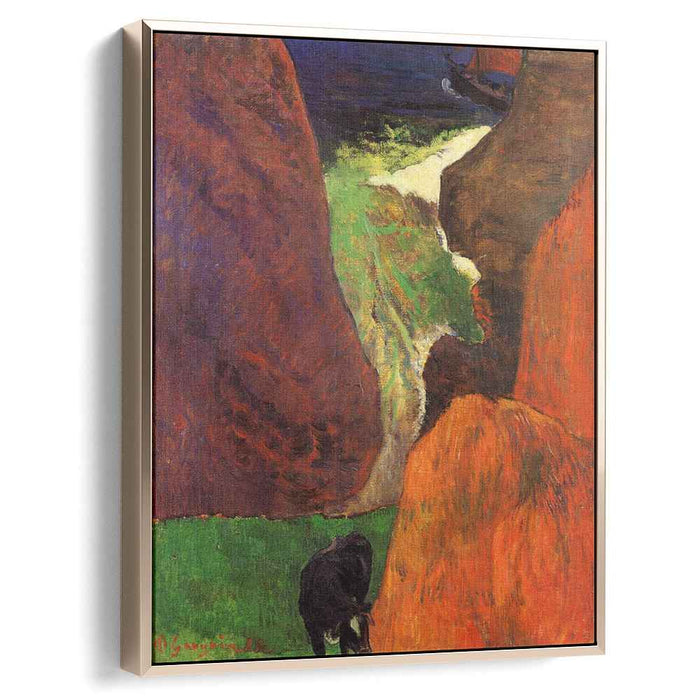 Seascape with cow on the edge of a cliff (1888) by Paul Gauguin