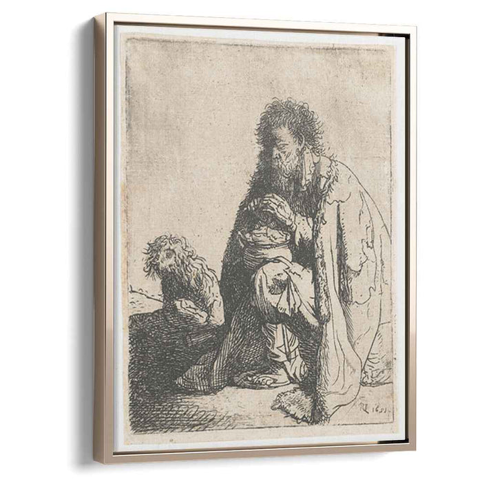 Seated beggar and his dog (1629) by Rembrandt