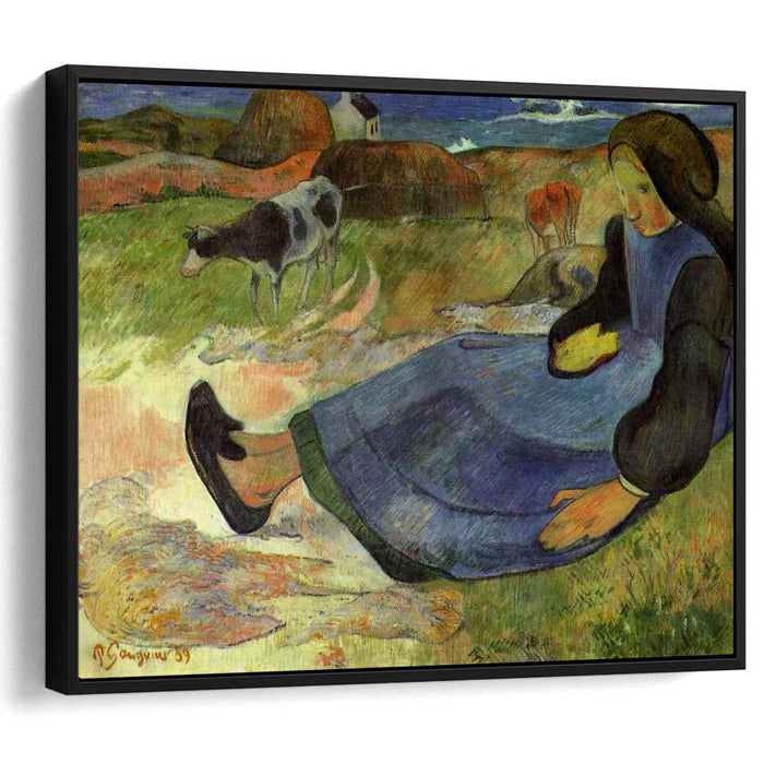 Seated breton girl (1889) by Paul Gauguin