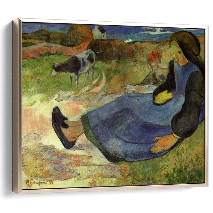 Seated breton girl (1889) by Paul Gauguin