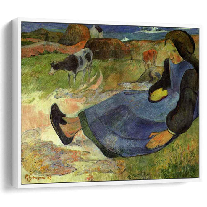 Seated breton girl (1889) by Paul Gauguin