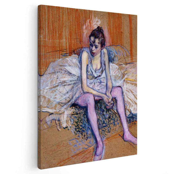 Seated Dancer in Pink Tights (1890) by Henri de Toulouse-Lautrec
