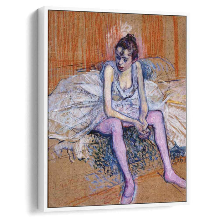 Seated Dancer in Pink Tights (1890) by Henri de Toulouse-Lautrec