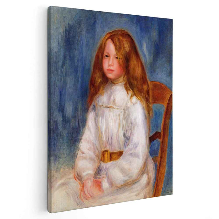 Seated Little Girl with a Blue Background (1890) by Pierre-Auguste Renoir