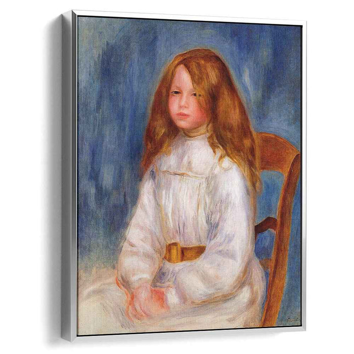 Seated Little Girl with a Blue Background (1890) by Pierre-Auguste Renoir