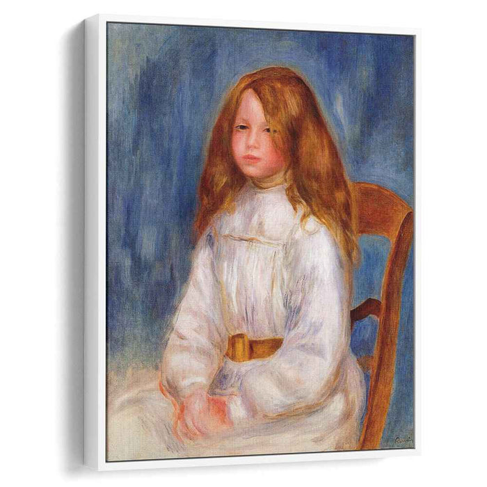 Seated Little Girl with a Blue Background (1890) by Pierre-Auguste Renoir