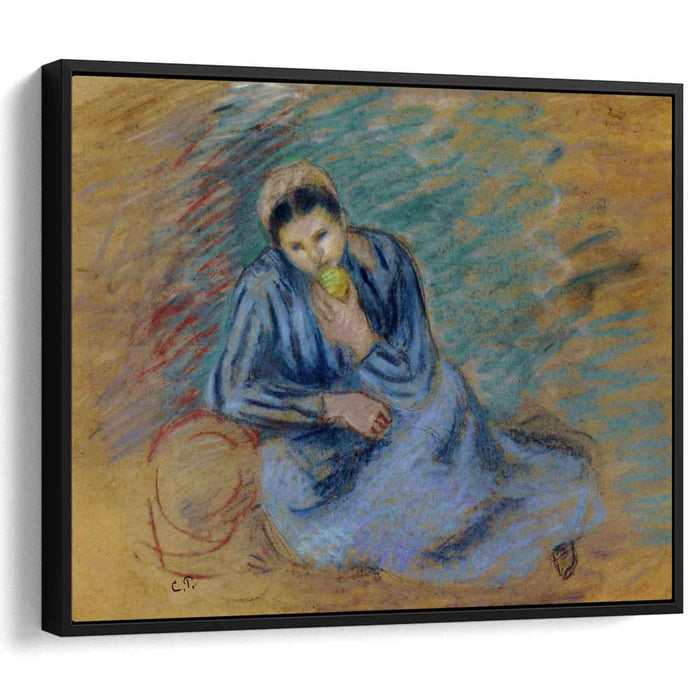 Seated Peasant Woman Crunching an Apple (1886) by Camille Pissarro