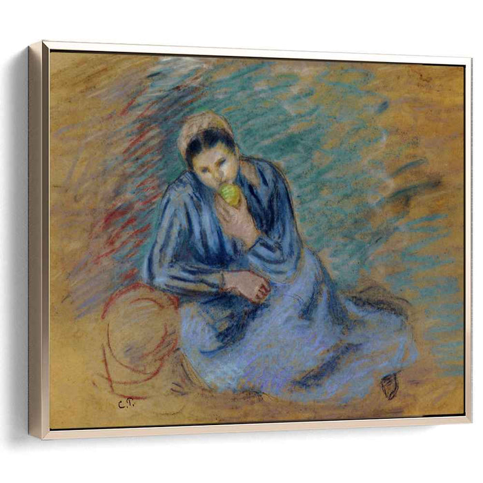 Seated Peasant Woman Crunching an Apple (1886) by Camille Pissarro