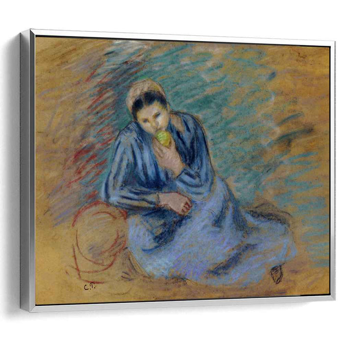 Seated Peasant Woman Crunching an Apple (1886) by Camille Pissarro