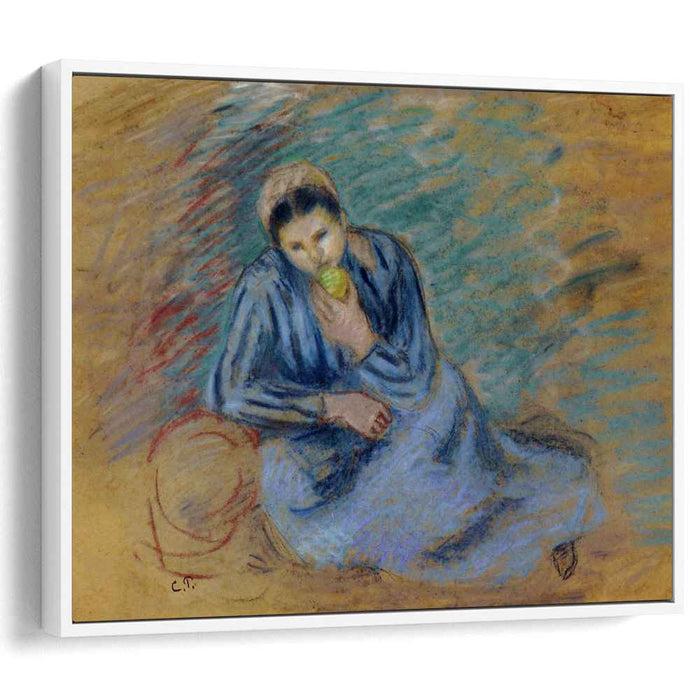 Seated Peasant Woman Crunching an Apple (1886) by Camille Pissarro
