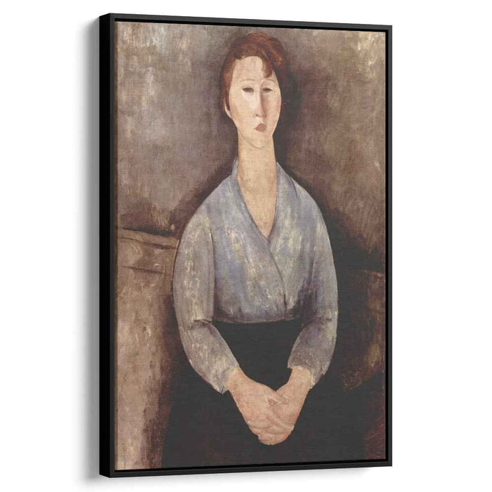 Seated woman weared in blue blouse (1919) by Amedeo Modigliani